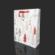 Lot de 12 sacs cadeaux motif sapins de Noël brillants 26x10x32cm - 12111