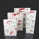 Lot de 12 sacs cadeaux motif fleurs de Noël à paillettes 26x10x32cm - 12113