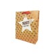 12 petits sacs cadeaux beige motif flocons rouge brillant étiquette étoile 12x7x15.5cm - 12136