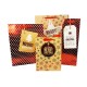12 sacs cadeaux rouges brillants motif sapins blancs 17.5x8x23.5cm - 12141