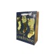 12 sacs cadeaux bleu nuit motif chaussettes de noël dorées 17.5x8x23.5cm