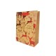 12 sacs cadeaux beige kraft motif rennes rouge brillant 17.5x8x23.5cm - 12227