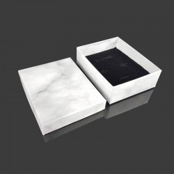 12 écrins pour parure aspect marbre gris clair 7x9cm