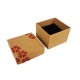 24 petits écrins pour bagues de couleur kraft naturel à fleurs rouge 5x5cm - 10206