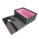 Boîte cadeaux gris anthracite motif terrazzo avec noeud ruban 23x16x9cm