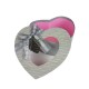 Boîte cadeaux à fenêtre en forme de coeur gris clair 17x18.5x7.5cm