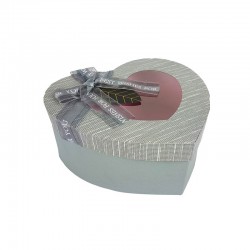 Boîte cadeaux à fenêtre en forme de coeur gris clair 17x18.5x7.5cm