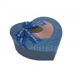 Boîte cadeaux à fenêtre en forme de coeur bleu nuit 17x18.5x7.5cm