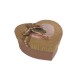 Petite boîte cadeaux en forme de coeur marron chocolat avec fenêtre 14x16x6cm