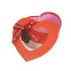 Petite boîte cadeaux en forme de coeur rouge avec fenêtre 14x16x6cm