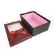 Boîte cadeaux à fenêtre de couleur noire et rouge bordeaux 21x14x8cm