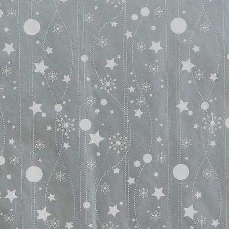 20 Feuilles Papier De Soie Noël - 70x50cm - Motif Flocons Neige Argenté - Emballage Cadeaux Déco