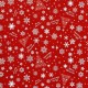 Lot de 2 rouleaux de papier cadeaux rouge motif étoiles et flocons de noël blancs 70x100cm