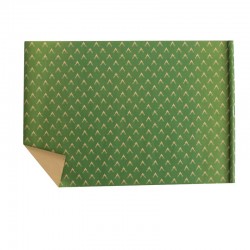 Lot de 2 rouleaux de papier cadeaux vert motif tête de rennes 70x100cm