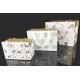 6 petites boîtes transportables blanches motif de boules de noël dorées 18x9x12cm
