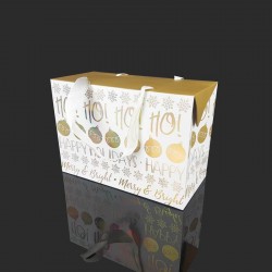 6 petites boîtes transportables blanches inscription dorées Hoho 18x9x12cm