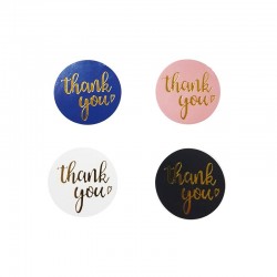 Rouleau de 500 étiquettes cadeaux "Thank You" 4 modèles