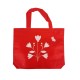 12 petits sacs cabas intissés rouges motifs coeur avec soufflet 30+10x26cm - 7934