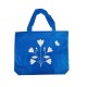 12 sacs cabas intissés bleus motifs fleurs avec soufflet 36+10x32cm - 7938