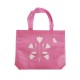 12 sacs cabas intissés rose clair motifs papillons avec soufflet 36+10x32cm - 7940