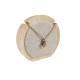 Petit porte collier rond en bois et coton beige naturel-19008