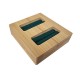 Mini plateau pour 2 bagues en bois et suédine vert émeraude