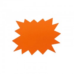 Lot de 10 étiquettes éclatées orange fluo 16.5x12cm