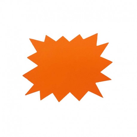 Lot de 10 étiquettes éclatées orange fluo 16.5x12cm