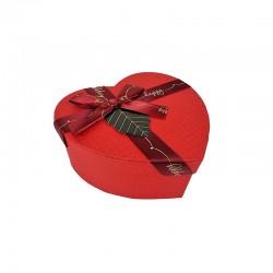 Petite boîte cadeaux en forme de coeur rouge 13x15x6cm