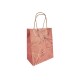 12 minis sacs cadeaux papier kraft rose marbré motif doré 12x7x17cm