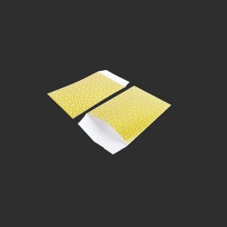100 petits sachets cadeaux papier jaune moutarde 6x10cm motif géométrique
