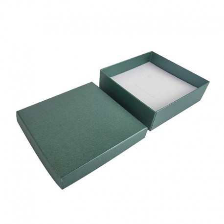 12 écrins à bijoux vert sapin pour parures 9x9cm -10269