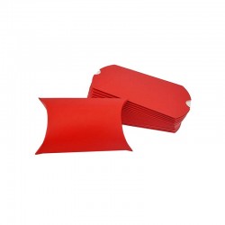 25 boîtes cadeaux berlingot en carton pelliculé rouge 11x17x4.5cm