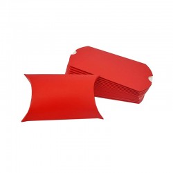 25 pochettes cadeaux berlingot en carton rouge 14x22x5cm