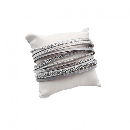 Coussin pour bracelets en simili cuir blanc - 1144