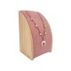 Mini porte collier rectangulaire en bois et suédine rose