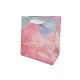 6 petits sacs cadeaux motif marbré rose et bleu 11x6x12cm