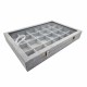 5 mallettes gemmologie à petits casiers en velours gris - 17012x5