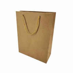 12 sacs cabas en papier kraft couleur brun naturel 15x6x20cm
