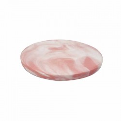 Mini plateau rond de présentation à bijoux en céramique marbré rose