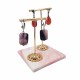 Mini plateau carré de présentation à bijoux en céramique marbré rose