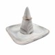 Petit cône pour bague en céramique effet marbré gris clair