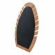 Présentoir bijoux de forme ovale pour chaînes en bois et simili cuir noir