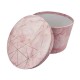 Grande boîte cadeaux ronde rose dragée marbré ø19cm