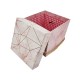 Boîte cadeaux carrée rose dragée marbré 12x12x10cm