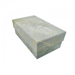 2 Boîtes cadeaux rectangulaires vert amande marbré 14.5x8.5x5cm
