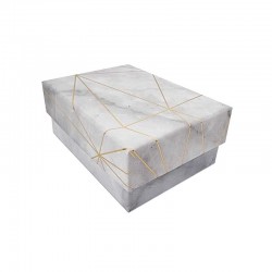 6 petites boîtes cadeaux rectangulaires gris clair marbré 10x7.5x4cm