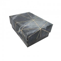 6 petites boîtes cadeaux rectangulaires gris orage marbré 10x7.5x4cm
