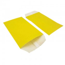 100 petites pochettes en papier kraft jaune 8x15cm
