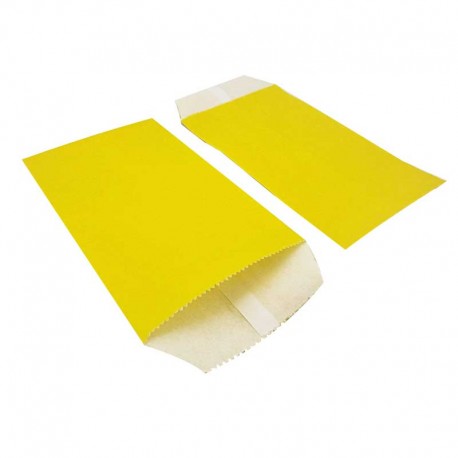 100 petites pochettes en papier kraft jaune 8x15cm